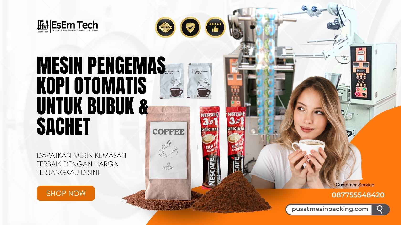 Mesin Pengemas Kopi Otomatis