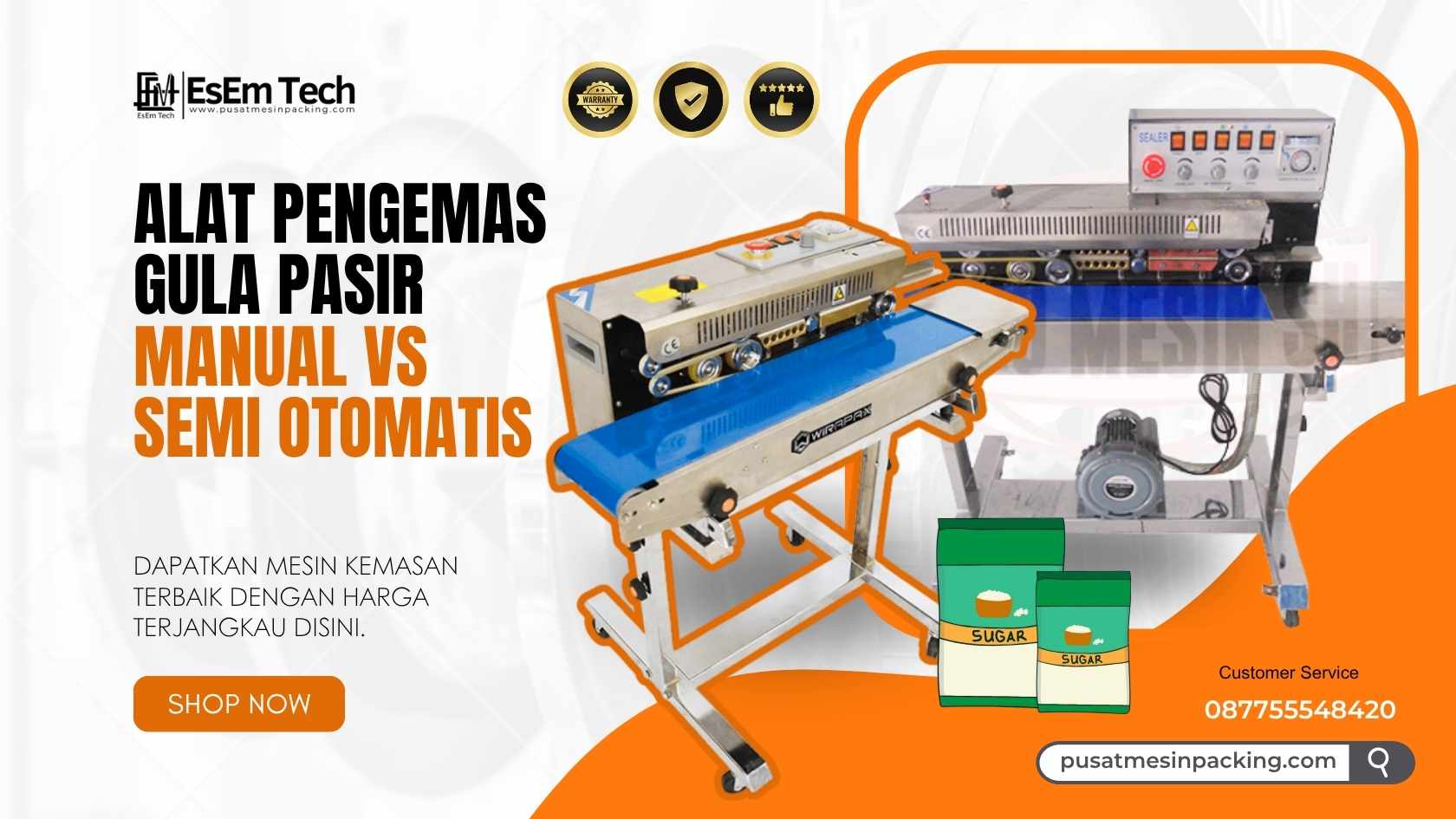 Alat Pengemas Gula Pasir Manual hingga Semi Otomatis